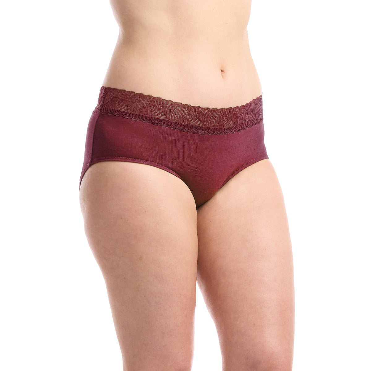 Women's Smooth Lines Lace Midi Brief 2 Pack