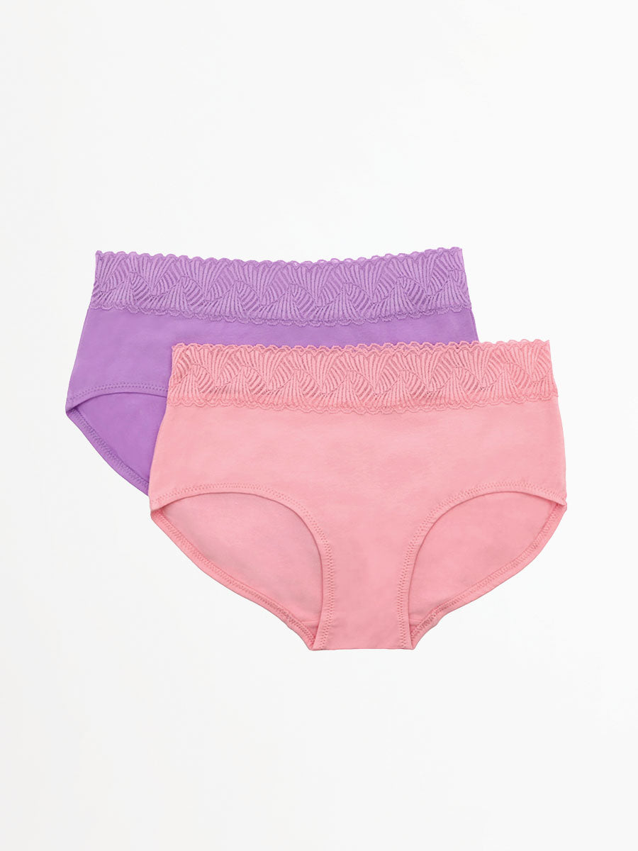 Women's Smoothlines Lace Midi Briefs 2 Pack