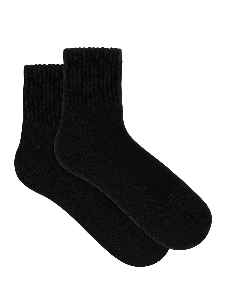 Mens All Day Socks Mid Crew Walking Sock - Black - Underworks