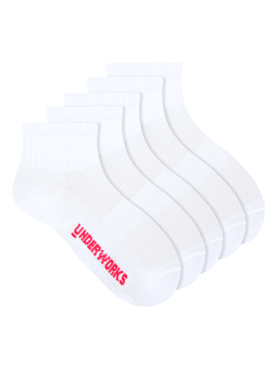 Kids Lightweight Quarter Crew Socks 5 Pack