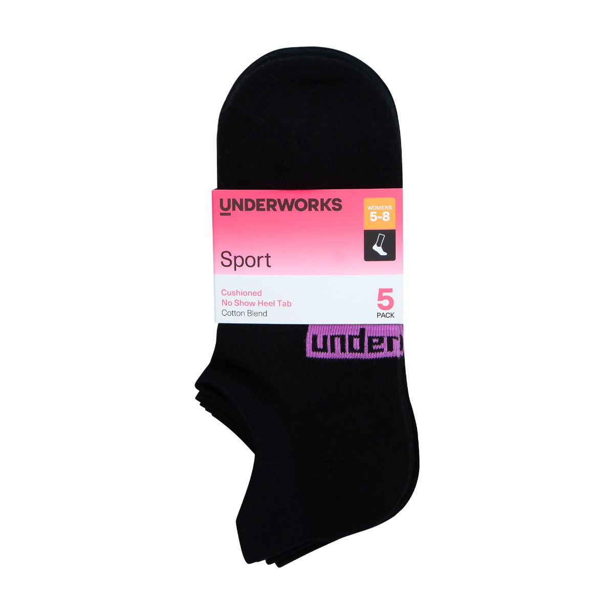 Women's Heel Tab Anti-Blister Sport Socks 5 Pack