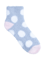 womens blue spot grey check cosies socks 2 pack - underworks
