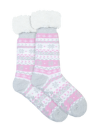 Women's Heat Bods Extra Warm with Sherpa Crew Socks - Blue Checkered | Underworks