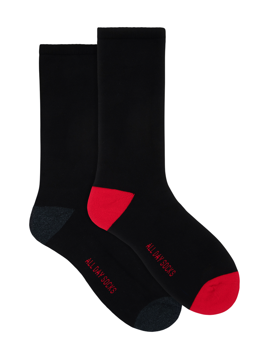 Black Red & Grey 2 Pack All Day Men's Socks