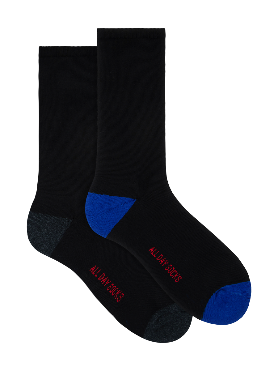 Black Blue & Grey All Day Mens Socks 2 Pack