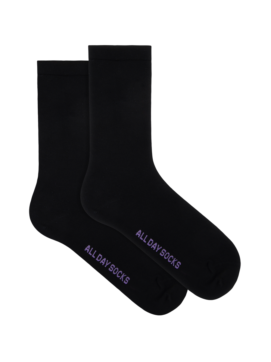 Women's Black All Day Sock - 2 Pack