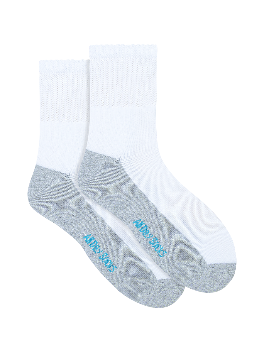 White Mens All Day Mid Crew Socks