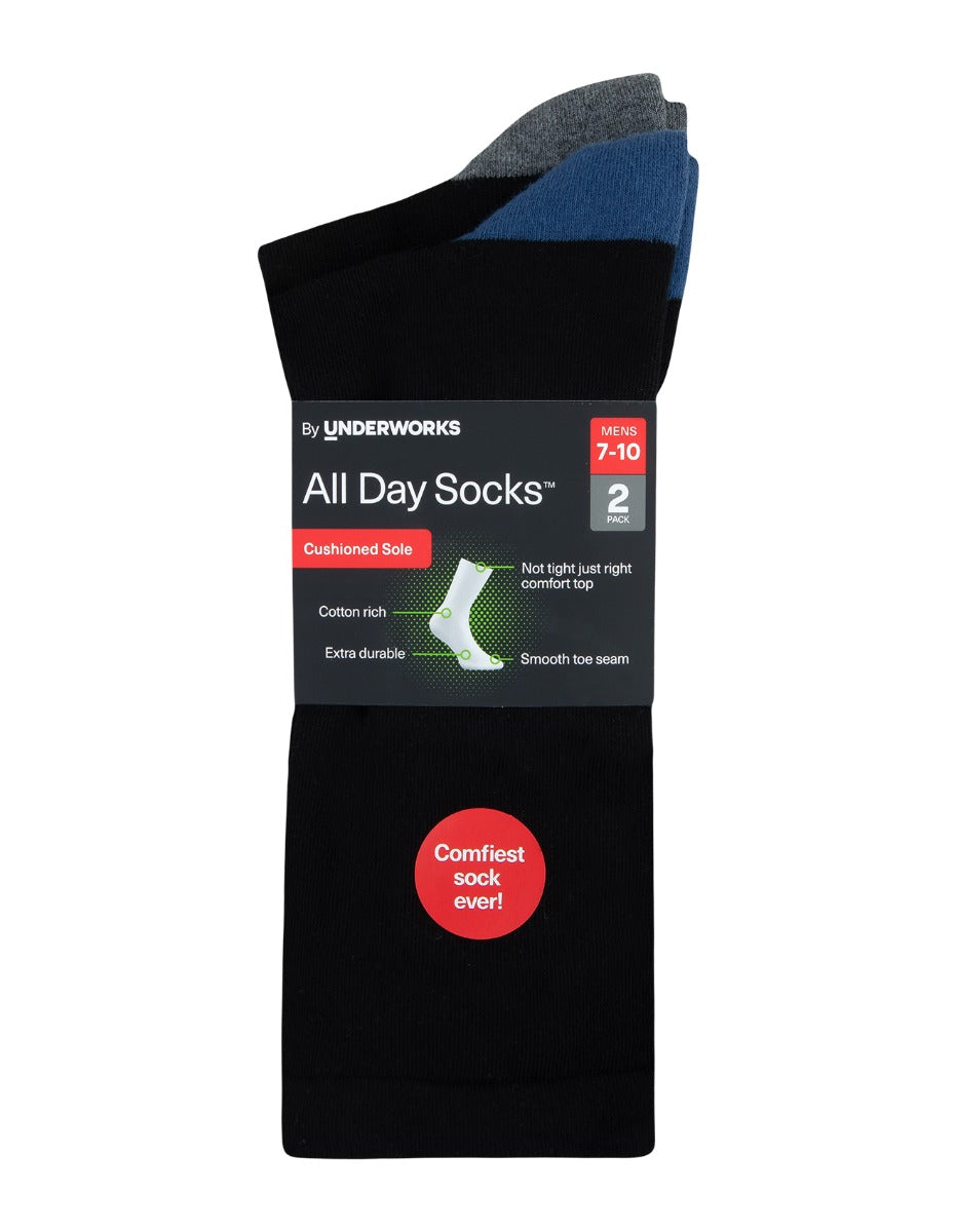Men's All Day Socks  Cushion Foot Crew