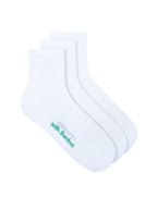 womens white organic bamboo sport anklet socks - 3 pack | Underworks