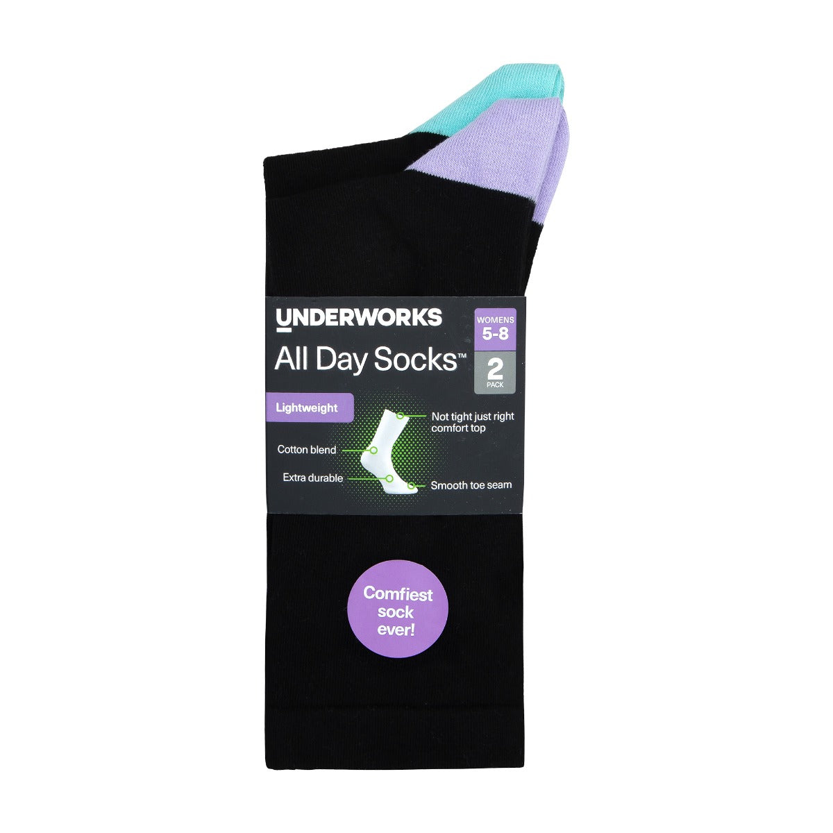 Women's All Day Lightweight Crew Socks 2 Pack