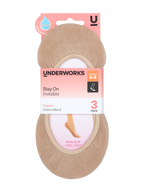 Women's Invisible Stay On Footlet 3 Pack