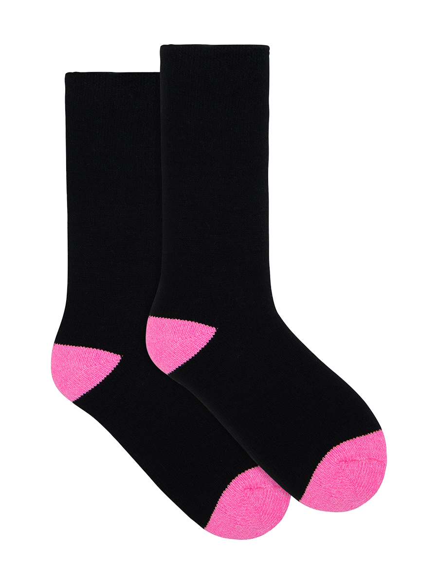 Women's Extra Warm Heat Bods Work Pink and Grey Socks | Underworks
