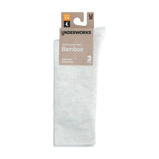Women's Viscose Derived Bamboo Lightweight Crew Socks 3 Pack