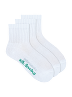 Kids Viscose derived from Bamboo Cushioned Sport Quarter Crew Socks 3 Pack