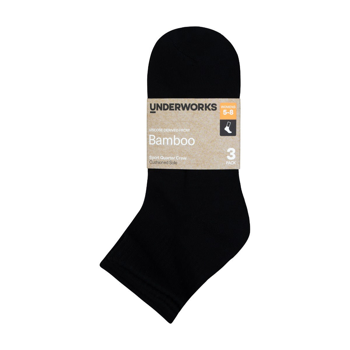 Womens Bamboo Sport Quarter Crew Socks 3 Pack