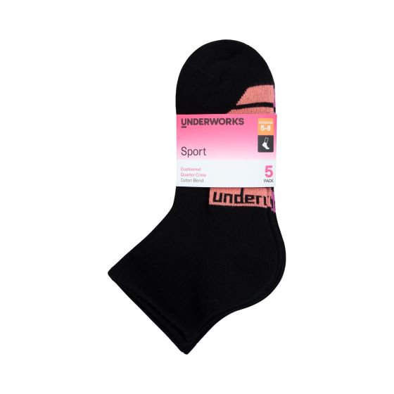Women's Sports Quarter Crew Socks 5 Pack