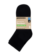 Kids Viscose Derived from Bamboo Cushioned Quarter Crew 3 Pack