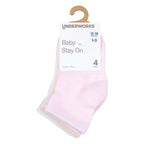 Baby Stay On Mid Crew Socks 4 Pack