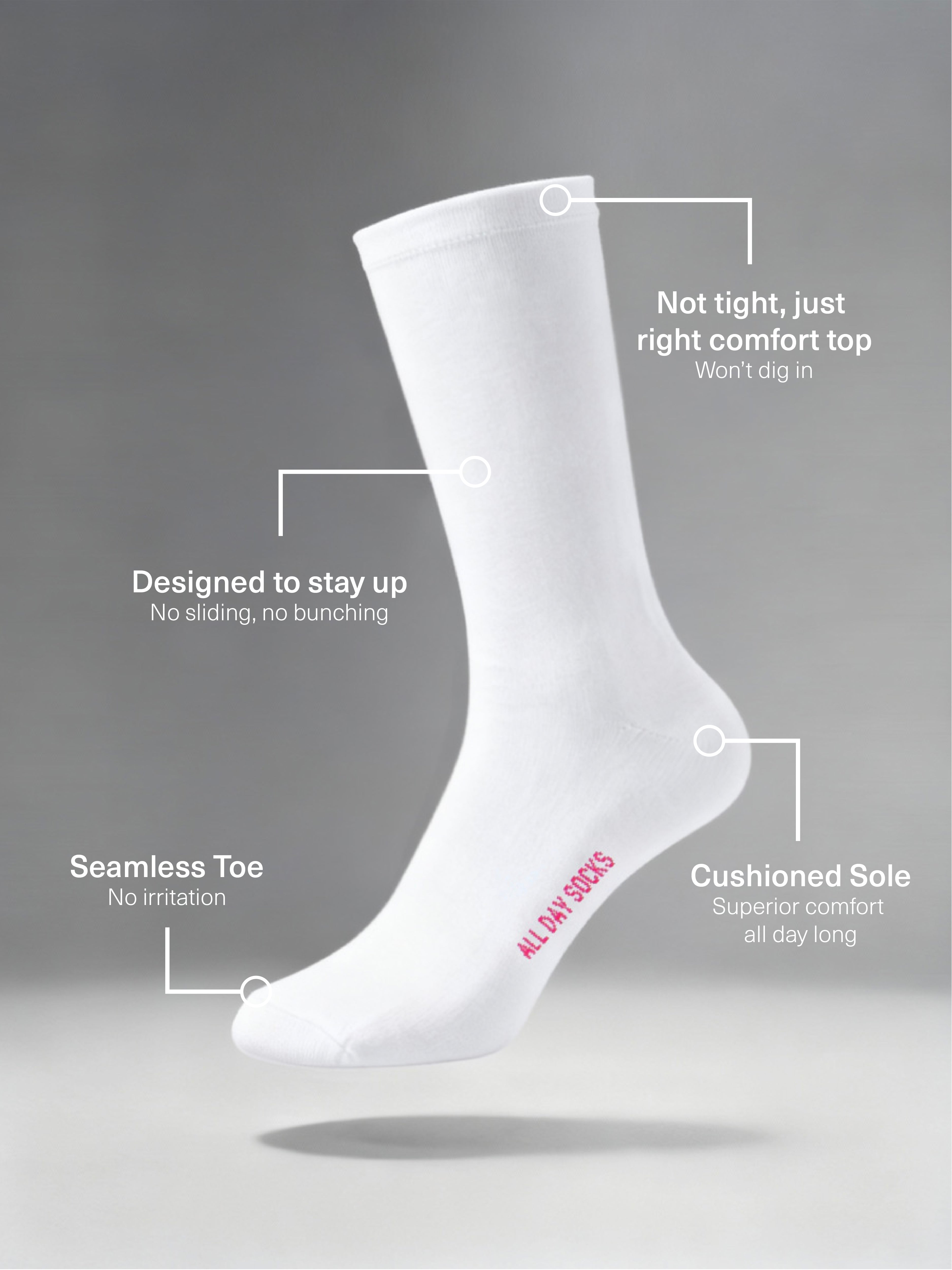 Women's All Day Cotton Rich Cushioned Crew Socks 2 Pack