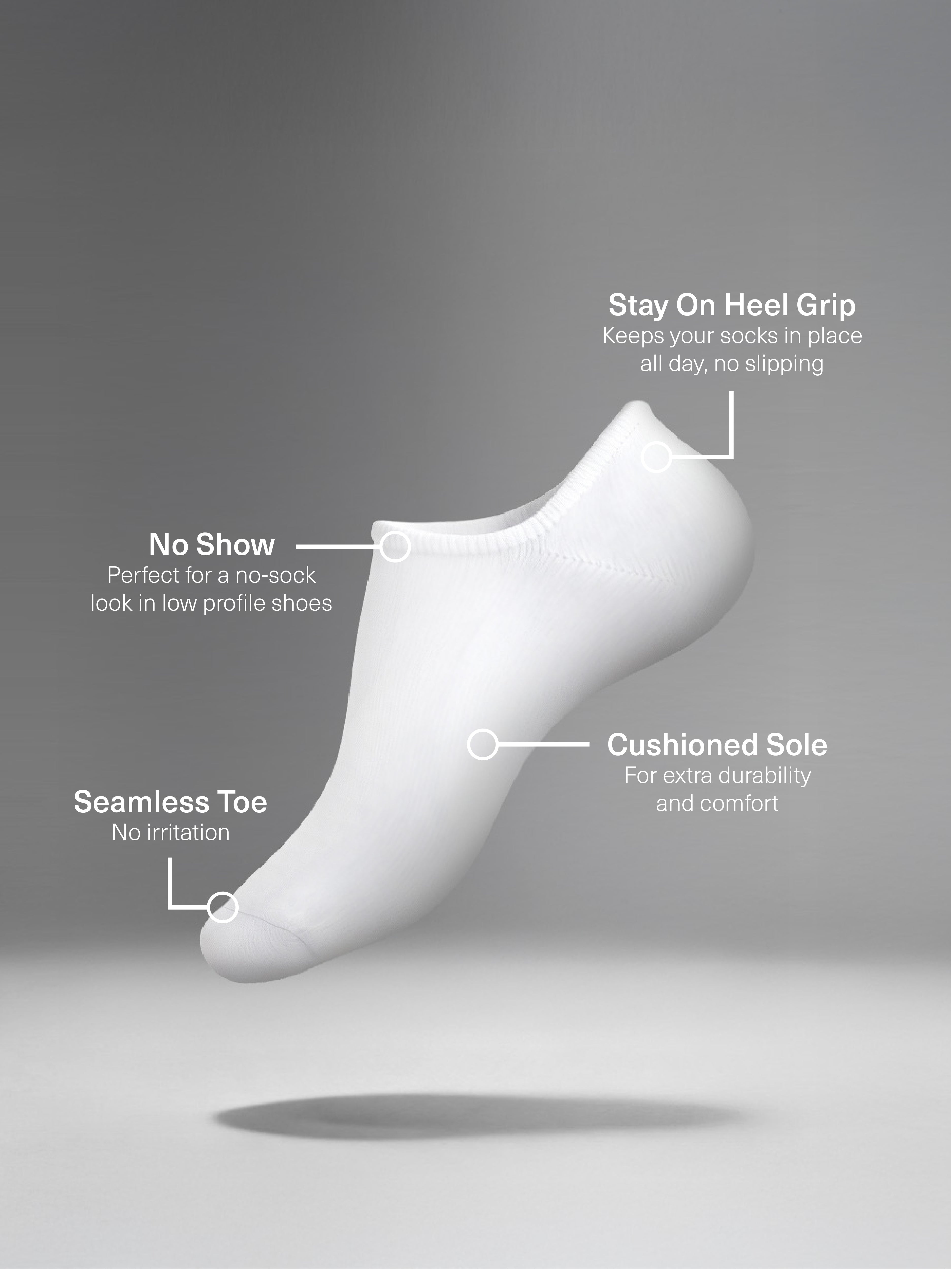 Men's Cushioned No Show Sneaker Socks 4 Pack