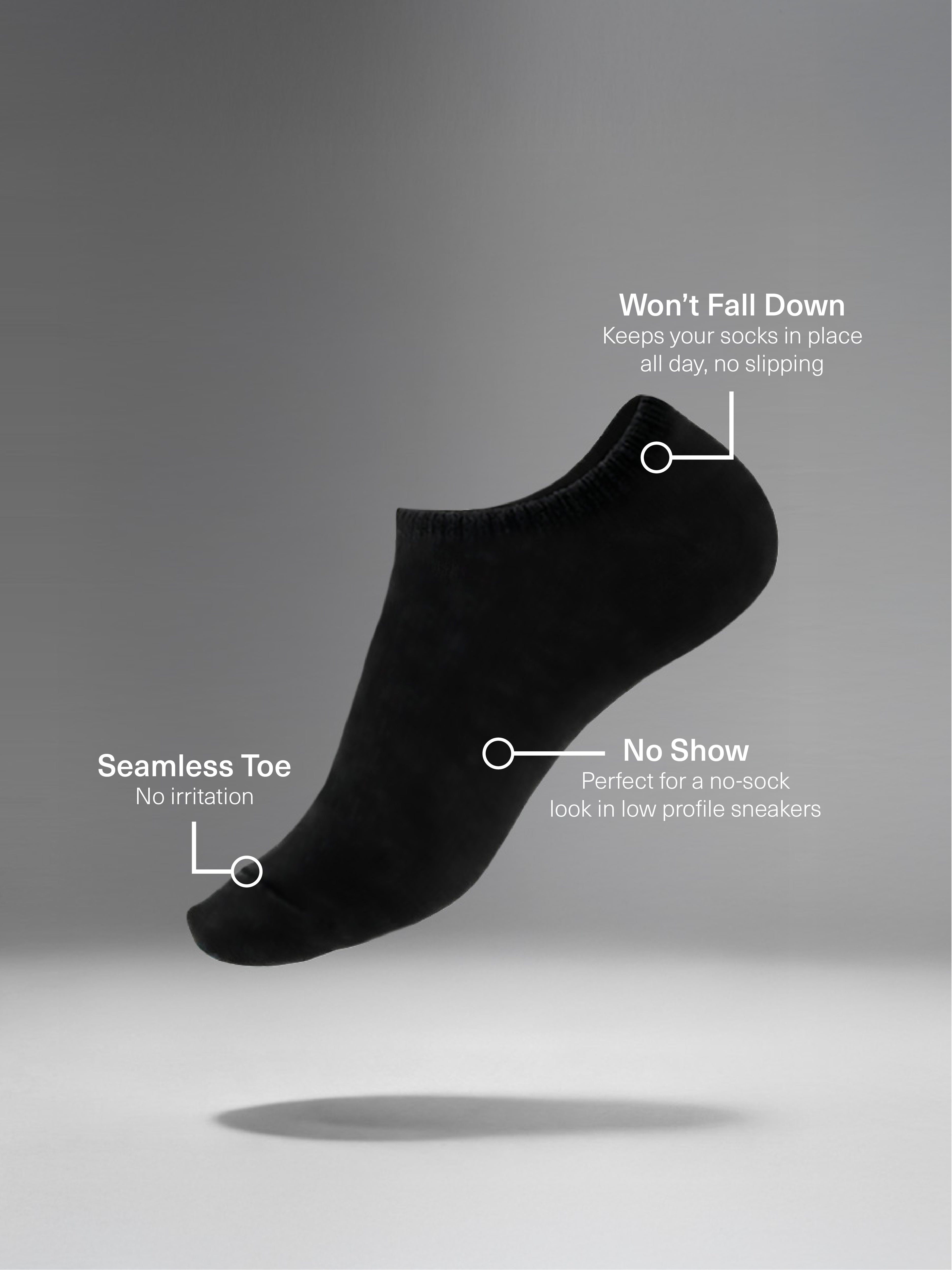 Men's Stay On Sneaker No Show 4 Pack