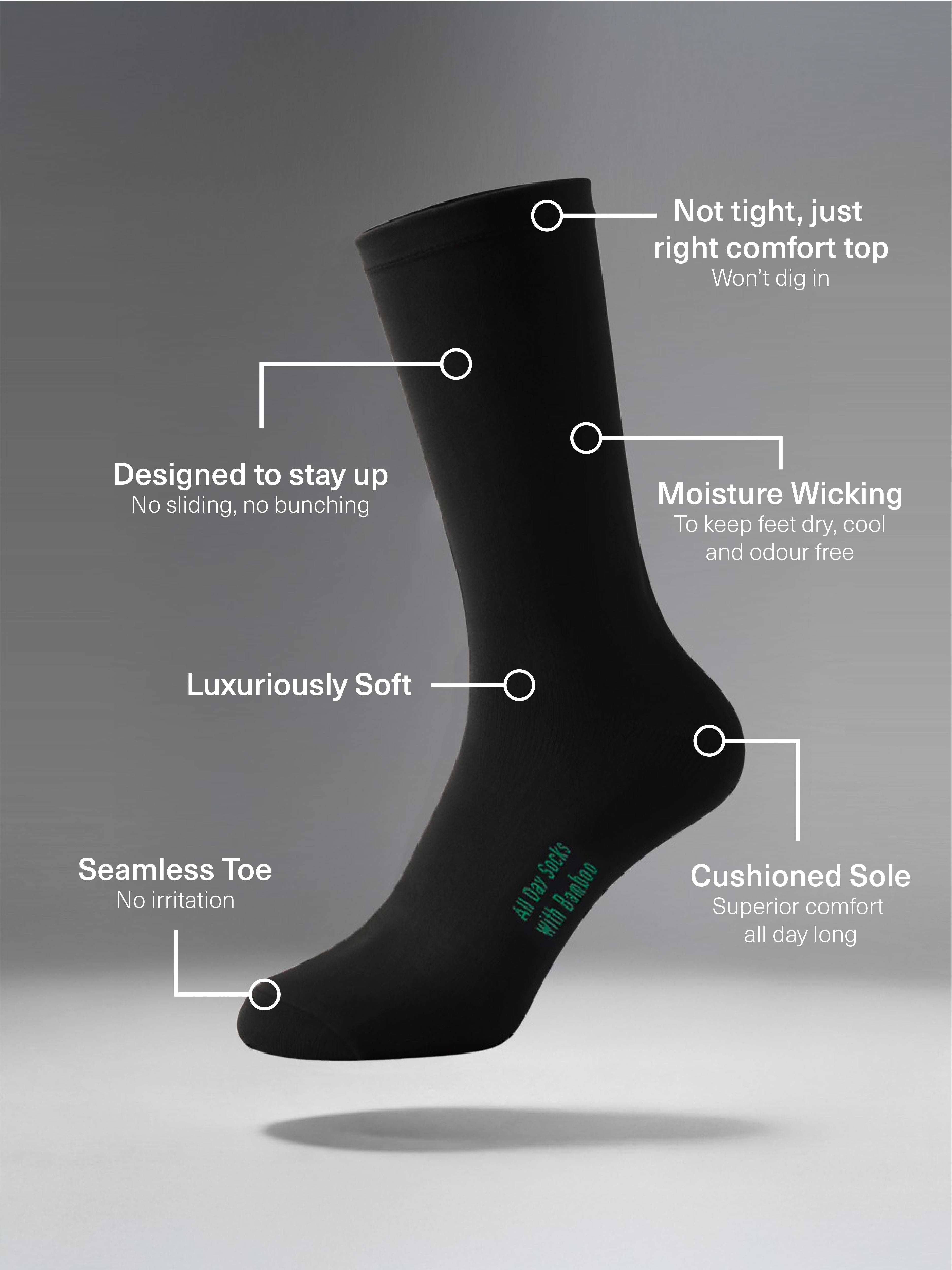 Women's All Day Bamboo Crew Socks 2 Pack