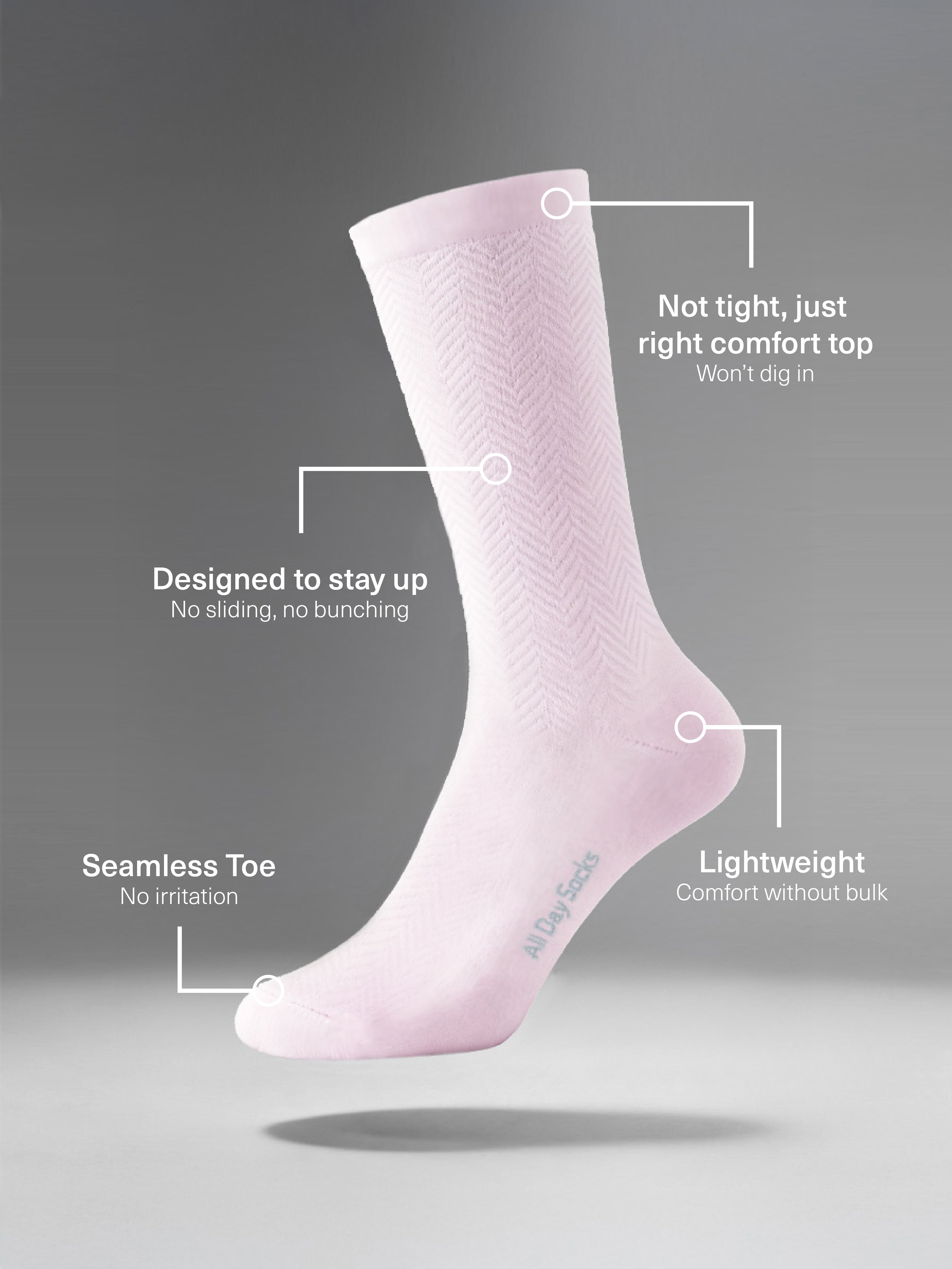 Women's All Day Lightweight Crew Socks 2 Pack