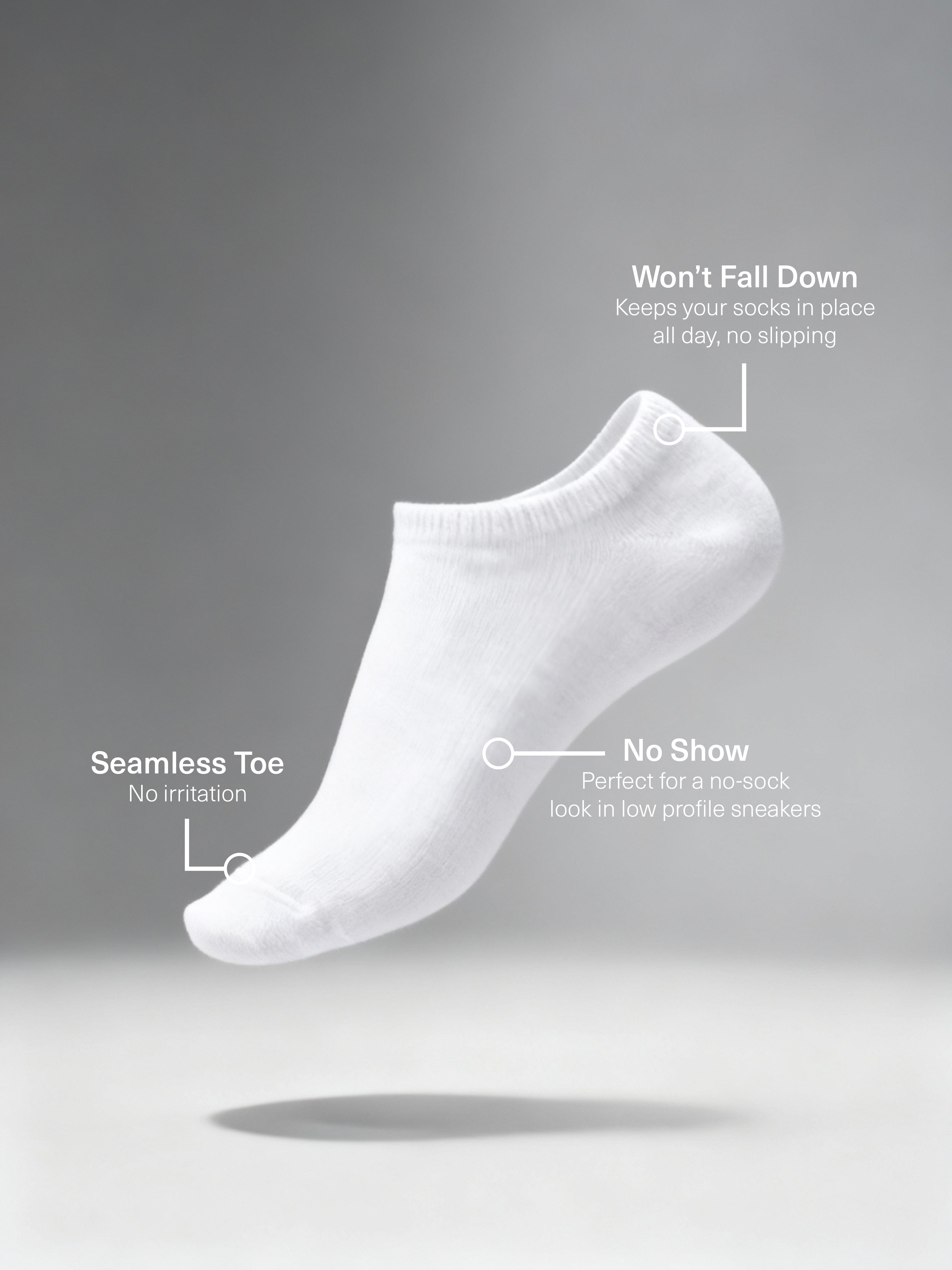 Men's Stay On Sneaker No Show 4 Pack