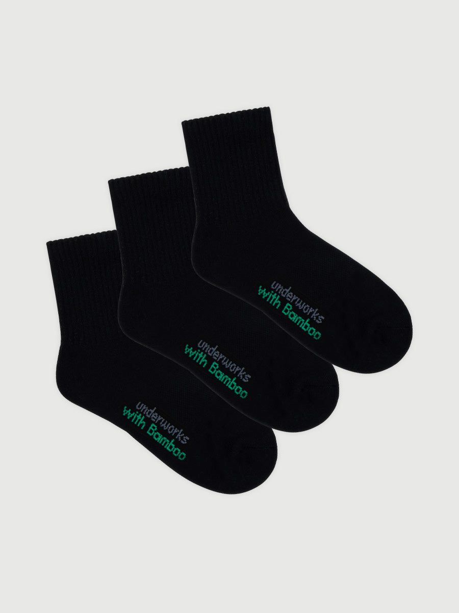 Kids Viscose Derived from Bamboo Cushioned Quarter Crew 3 Pack