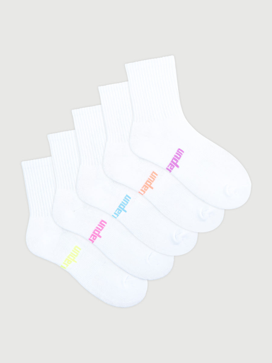 Women's Sports Cushioned Mid Crew Socks 5 Pack