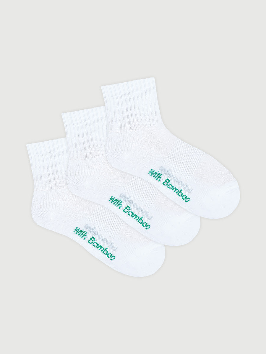 Kids Viscose Derived from Bamboo Cushioned Quarter Crew 3 Pack