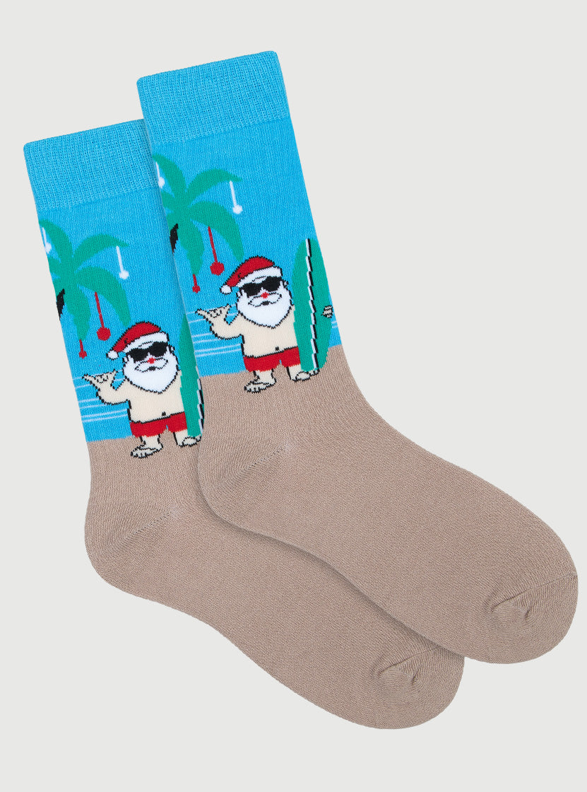 Men's Novelty Christmas Santa Pattern Crew Socks