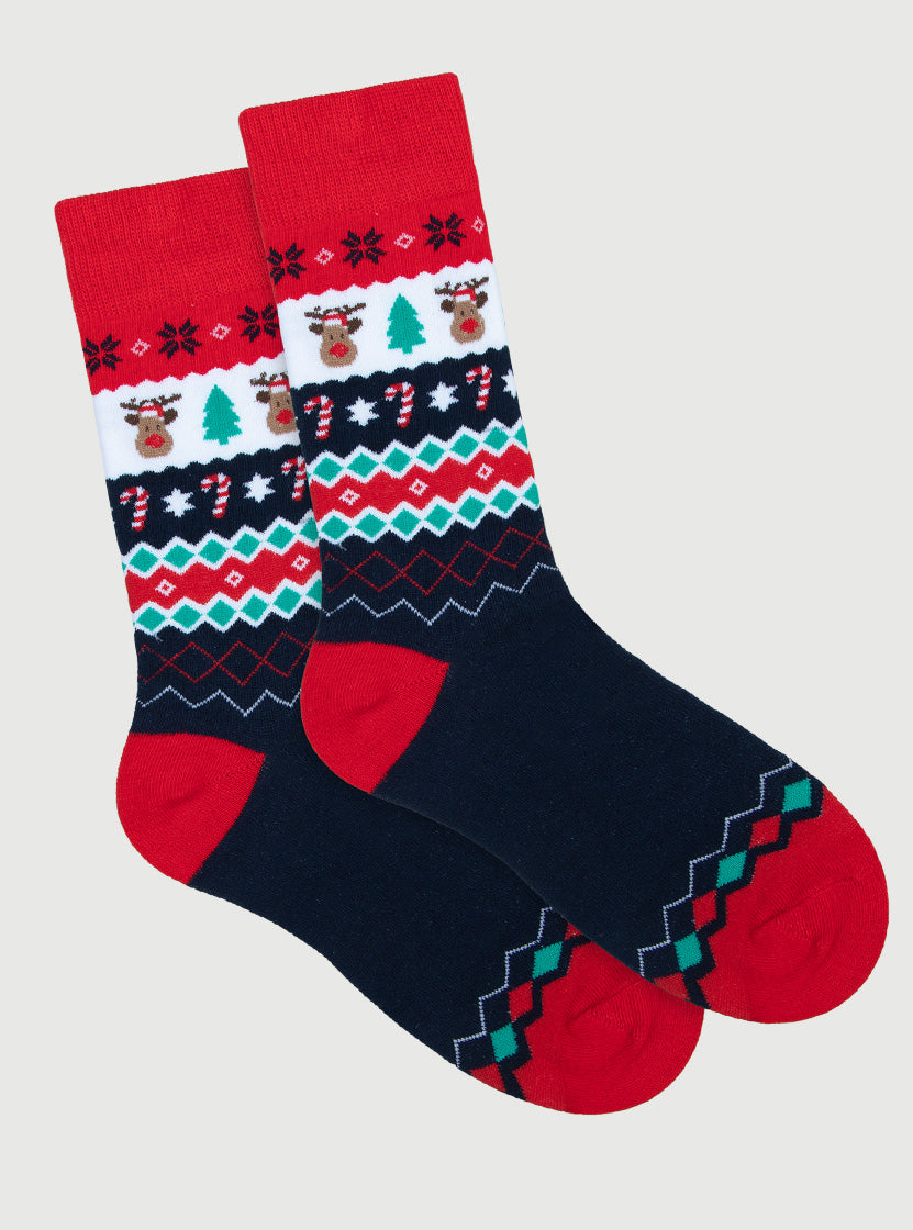 Men's Novelty Christmas Pattern Crew Socks