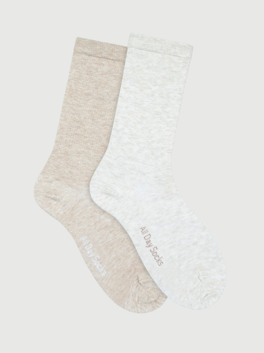 Women's All Day Premium Fine Crew Socks 2 Pack