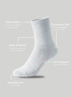 Women's Sports Cushioned Mid Crew Socks 5 Pack