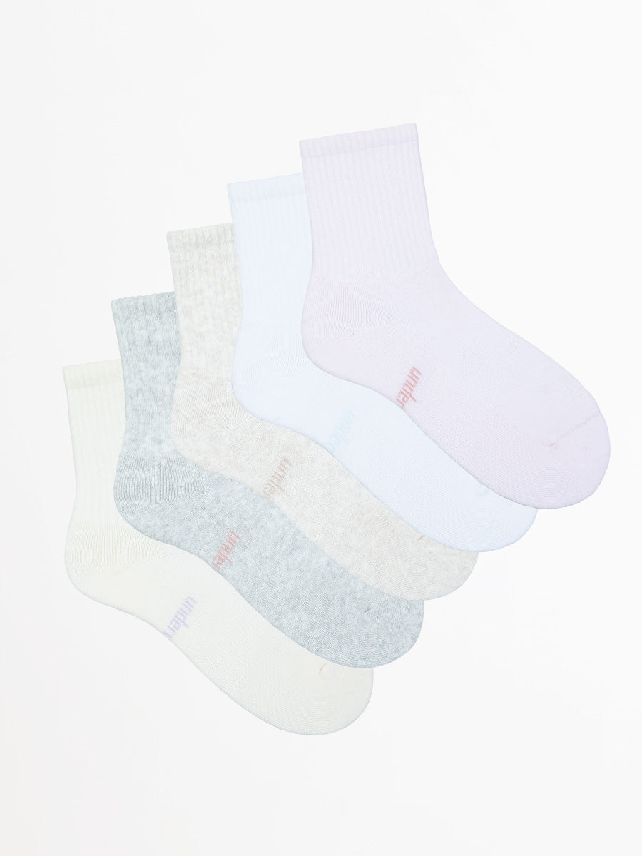 Women's Sports Cushioned Mid Crew Socks 5 Pack