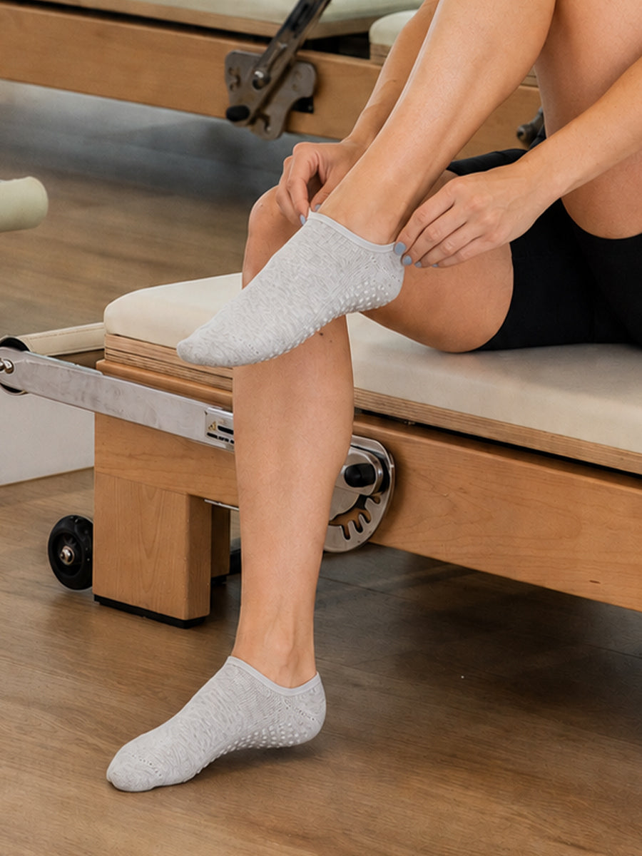 Women's No Show Pilates Grip Socks 3 Pack
