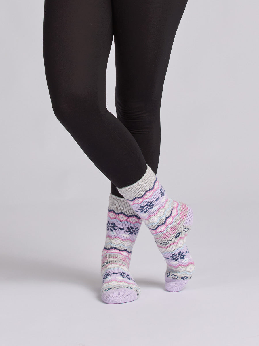 Women's Heat Bods Brushed Crew Socks 1 Pack