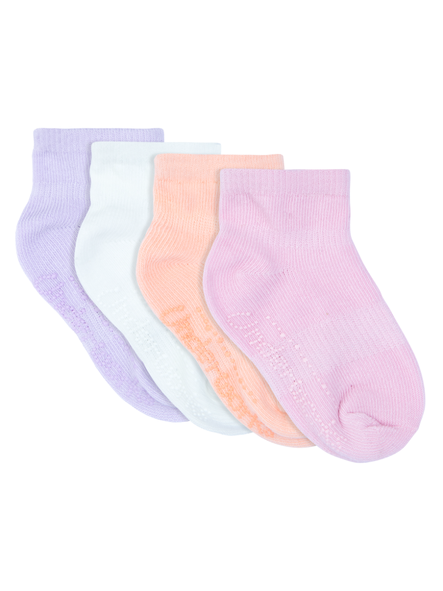 Baby Stay On Mid Crew Socks 4 Pack