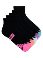 Kids Sport Quarter Crew Cushioned Socks 5 Pack