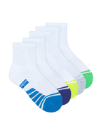 Kids Sport Cushioned Quarter Crew Socks 5 Pack