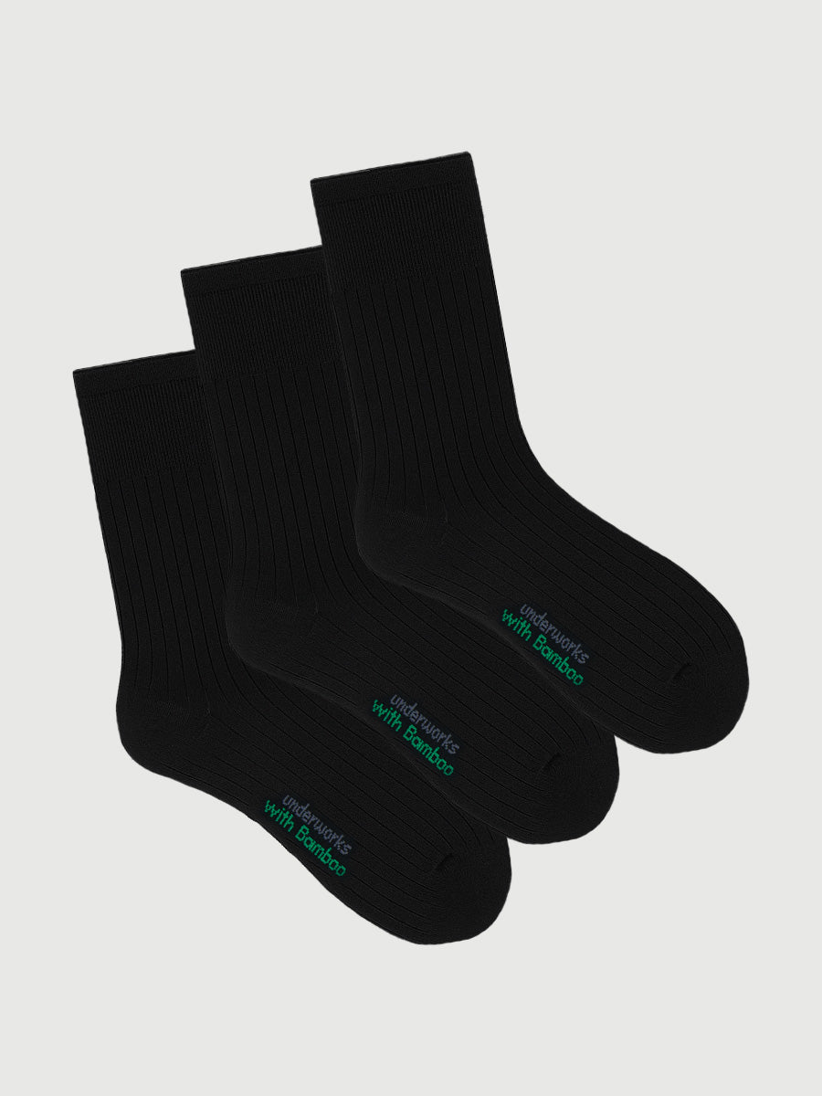 Women's Viscose Derived from Bamboo Lightweight Rib Crew 3 Pack