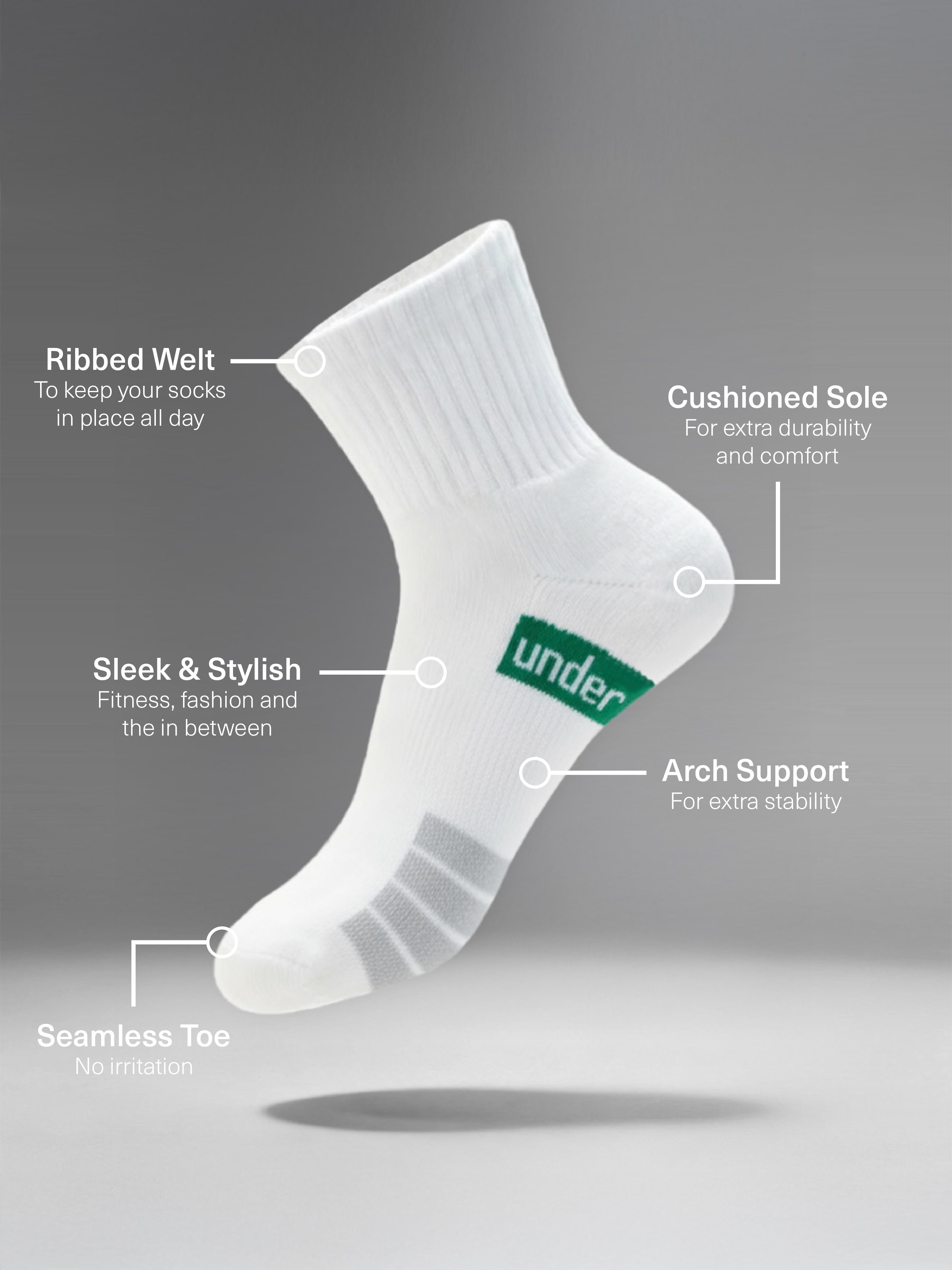 Men's Sports Cushioned Quarter Crew 4 Pack