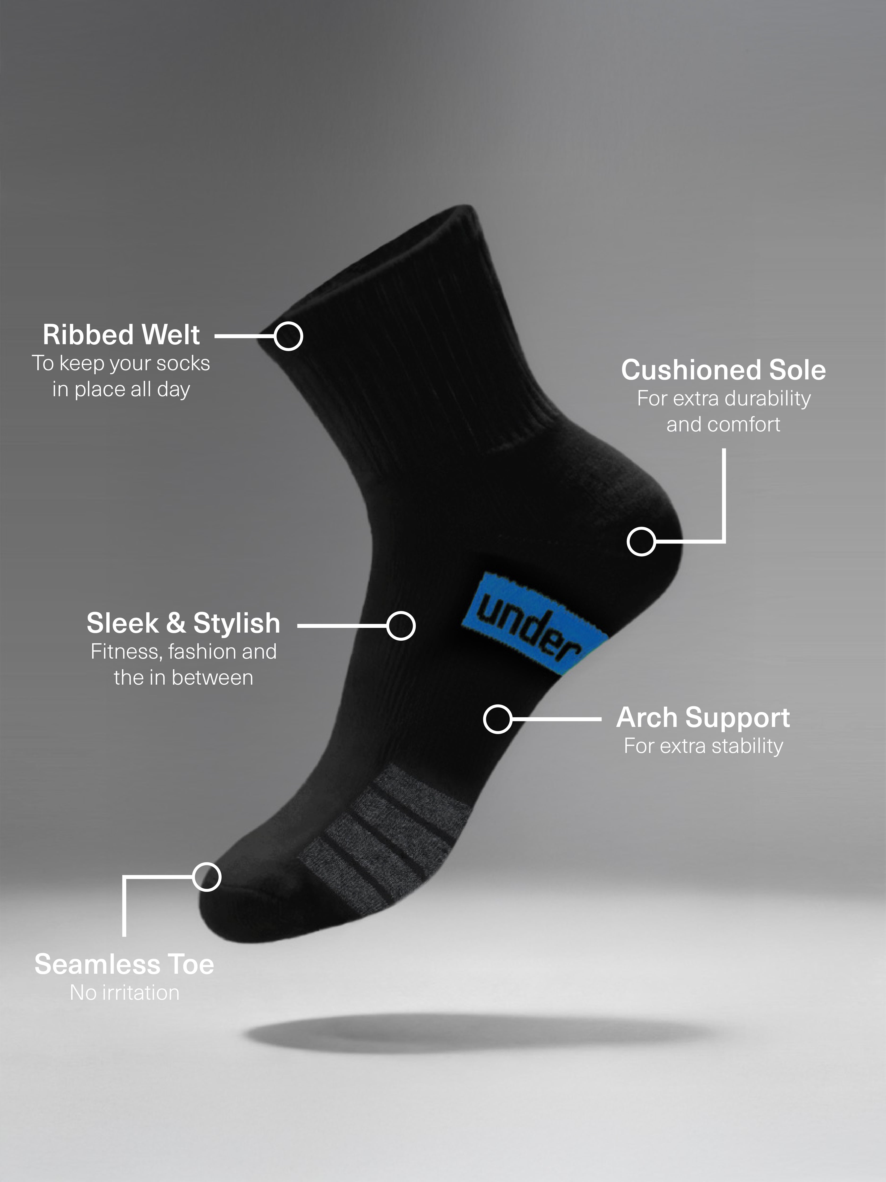 Men's Sports Cushioned Quarter Crew 4 Pack