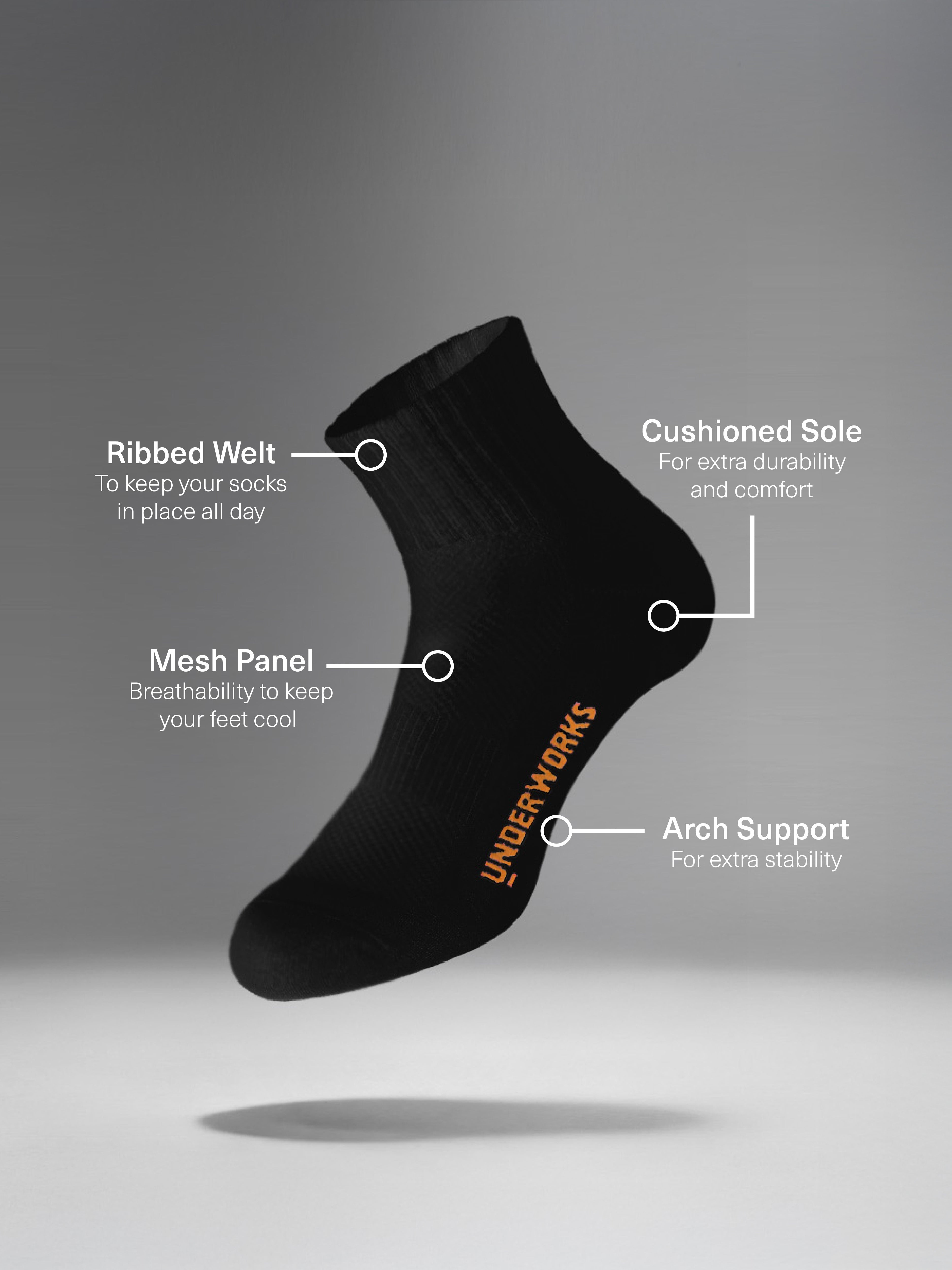 Kids Lightweight Quarter Crew 5 Pack