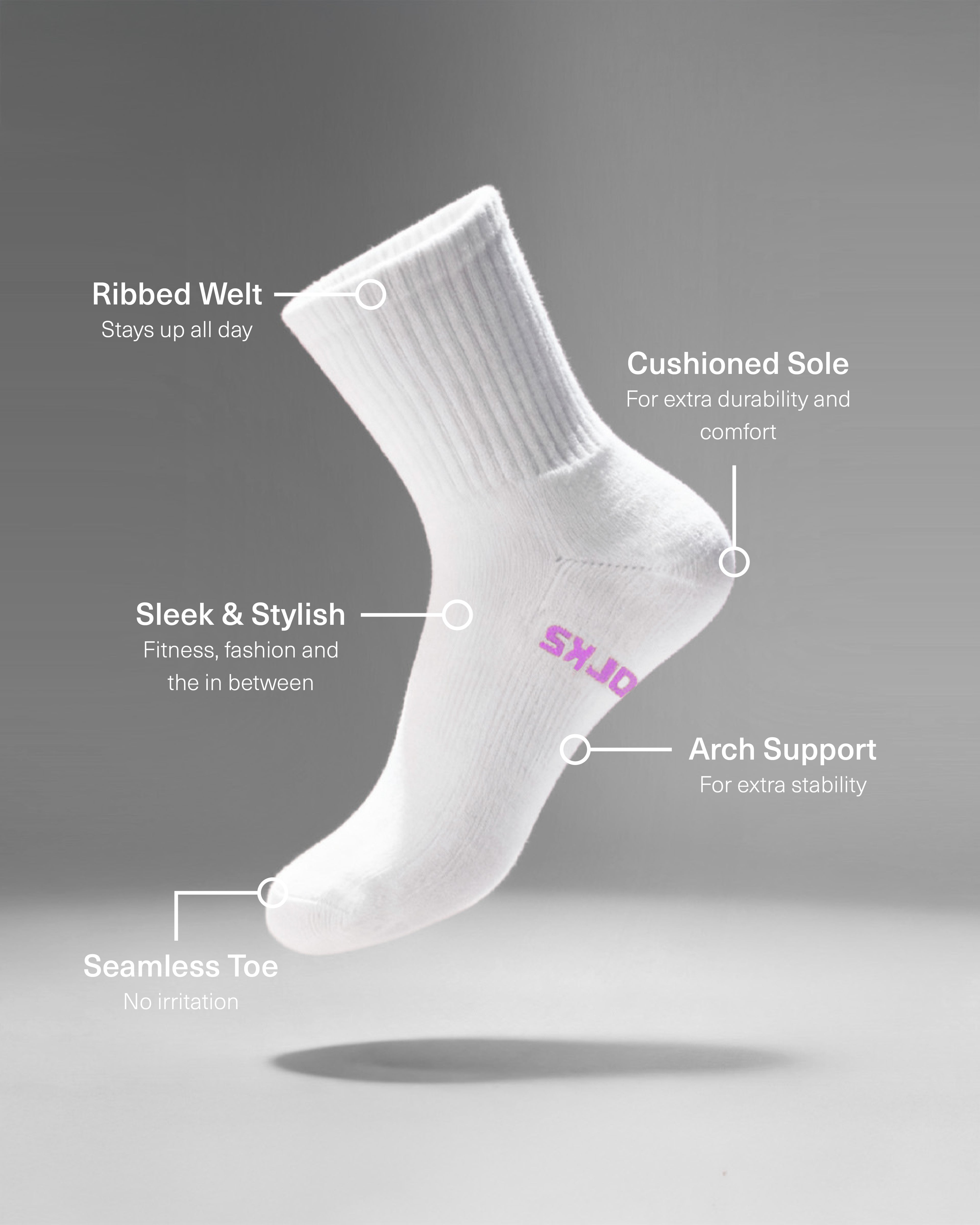 Women's Sports Cushioned Mid Crew Socks 5 Pack