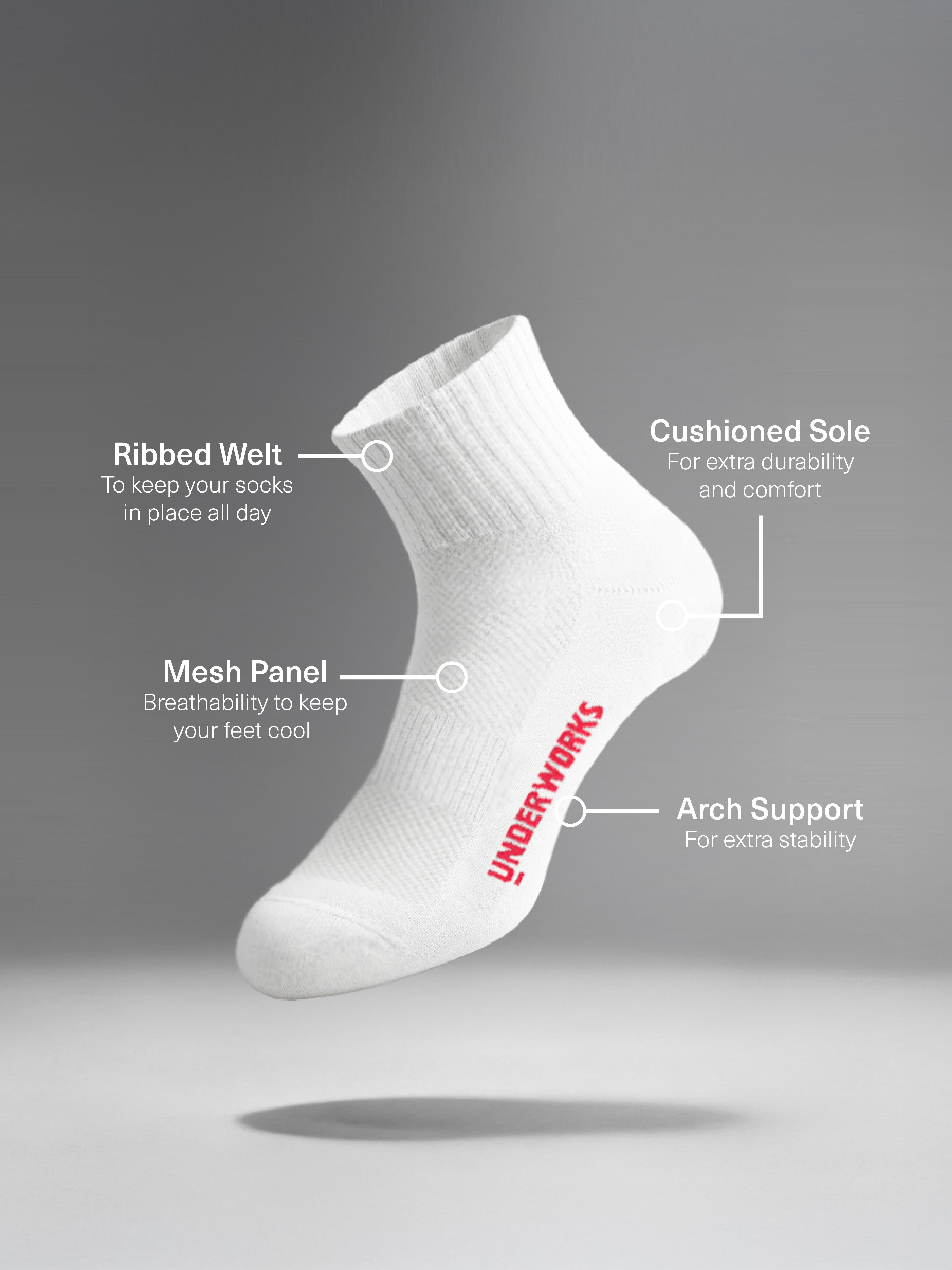 Kids Lightweight Quarter Crew 5 Pack