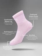Women's Quarter Crew Grip Socks 3 Pack