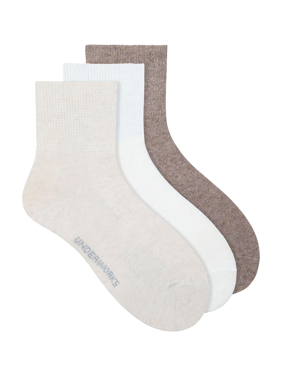 Women's Heat Bods Wool Ankle Boot Socks 3 Pack