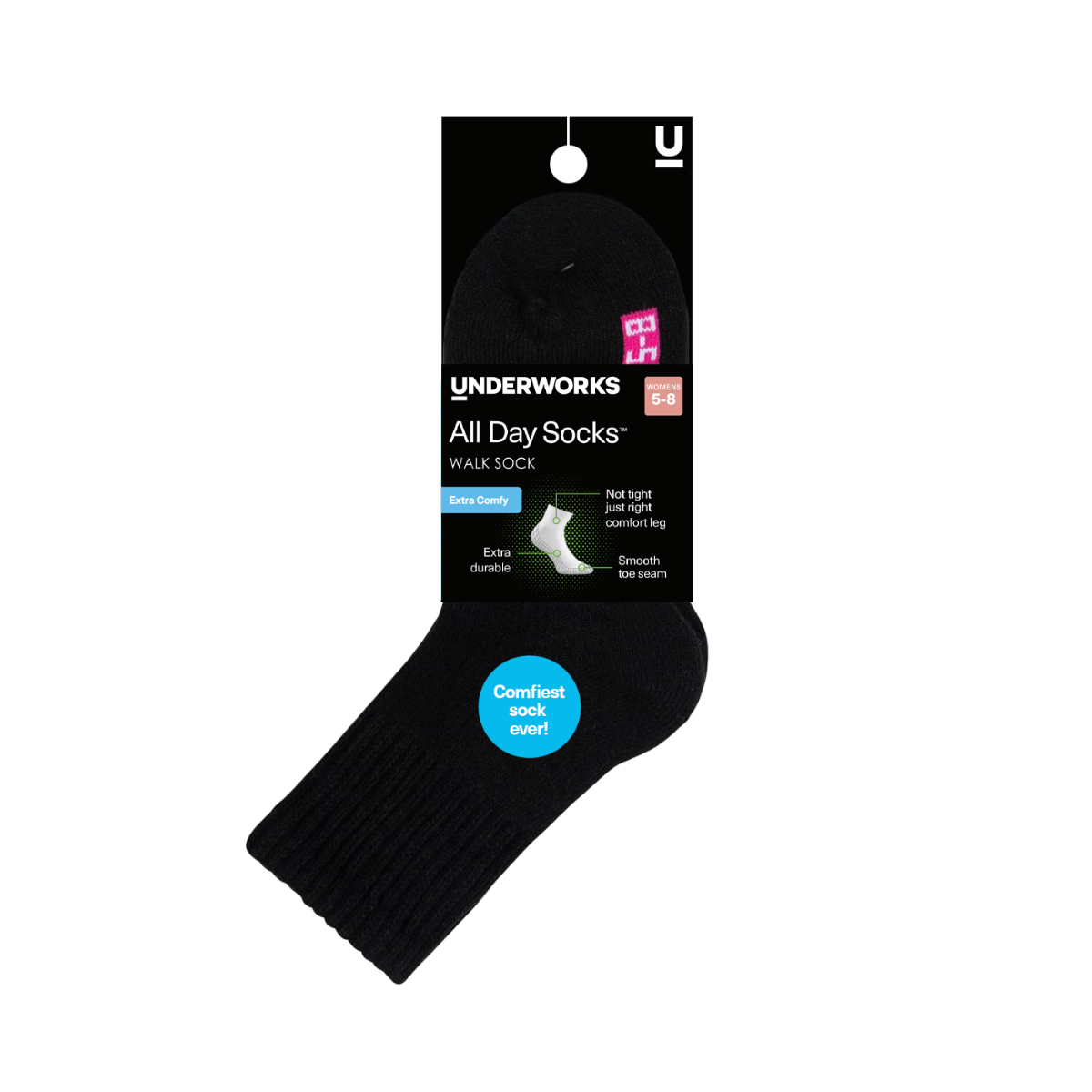 Women's All Day Socks Cushion Mid Crew Walking Sock